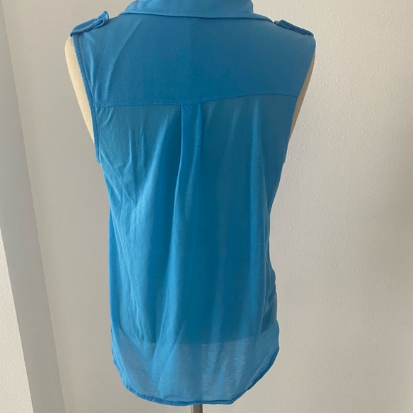 Adorable Top Shop Sleeveless Top in Turquoise Blue. US size 8 - Picture 4 of 5